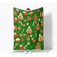 thumbnail image 6 of Green Christmas Gingerbread Man Throw Blanket, Winter Cute Star Snowflakes Candy Cane Throws Blankets, Xmas Soft Lightweight Holiday Blanket for Couch Sofa Bed Chair Living Rooms Decor 40X50IN, 6 of 6
