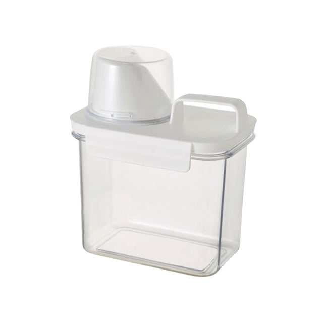 Dispensador de polvo de Lavandería Frijoles Barriles de a prueba de fugas Portátil con asa superior Organización de despensa transparente Botes 1100ml