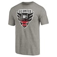 thumbnail image 2 of Men's Gray D.C. United Distressed Primary Logo Tri-Blend T-Shirt, 2 of 3