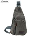thumbnail image 4 of Spencer Canvas Sling Bag Small Crossbody Backpack Casual Shoulder Chest Daypack for for Men Women Cycling Hiking Travel - 11.02"*7.09"*1.97" (Gray), 4 of 8