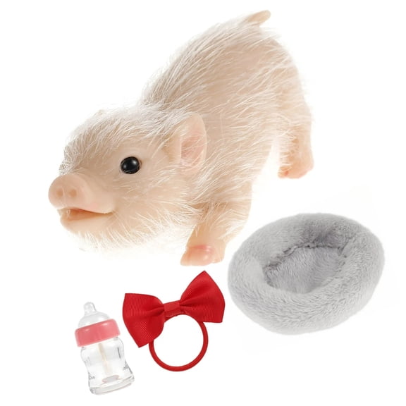 Sinyiin Realistic Pet Pig Silicone Reborns Toy Educational Raise A Pet Kids Learning Toy