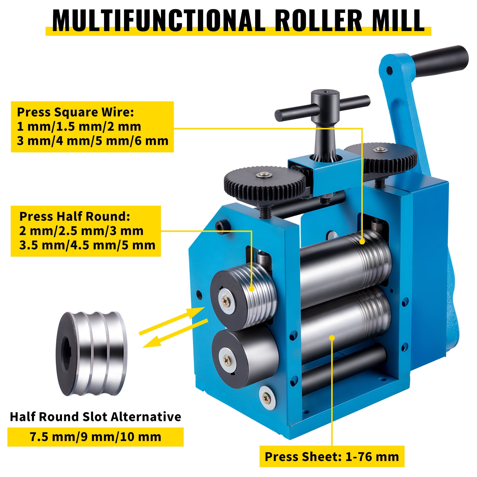 Jewelry Rolling Mill Machine 3 inch 75mm Gear Ratio 1:6 Presser Rolling  Mills