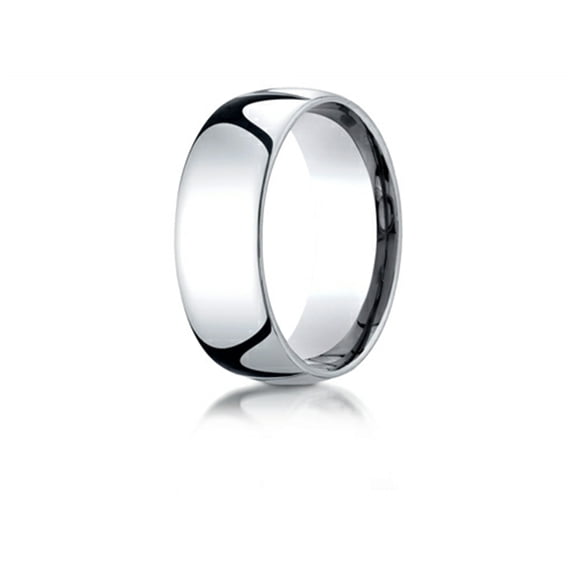Benchmark� Platinum 8mm Slightly Domed Standard Comfort-fit Ring