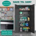 thumbnail image 3 of MIIIKO Metal Storage Cabinet 71" Locking Metal Storage Cabinet with 5 Adjustable Shelves, Black Metal Cabinet with 2 Doors and Lock for Office, Garage, Home, 3 of 7