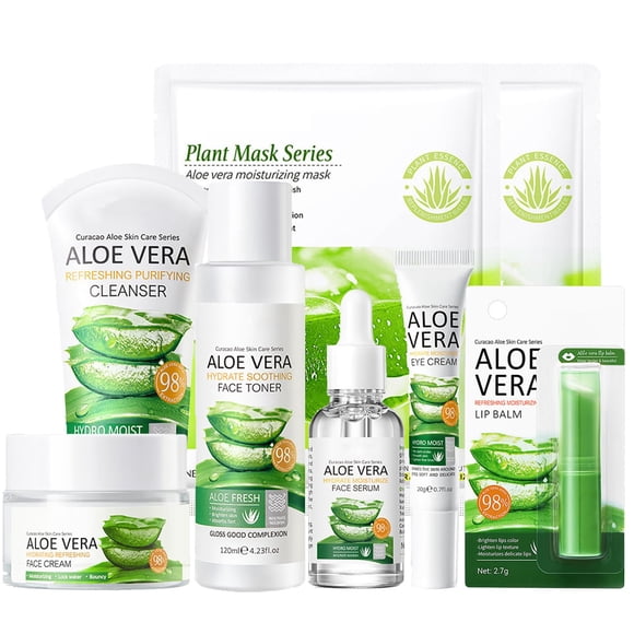 Set de cuidado de la piel Rosarden Aloe Vera con limpiador, mascarilla, tónico, etc.