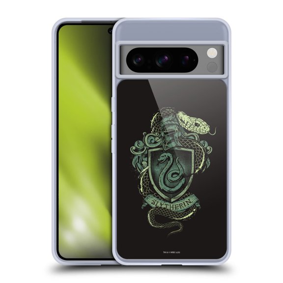Head Case Designs Harry Potter Deathly Hallows XIV Slytherin Soft Gel Case for Google Pixel 8 Pro