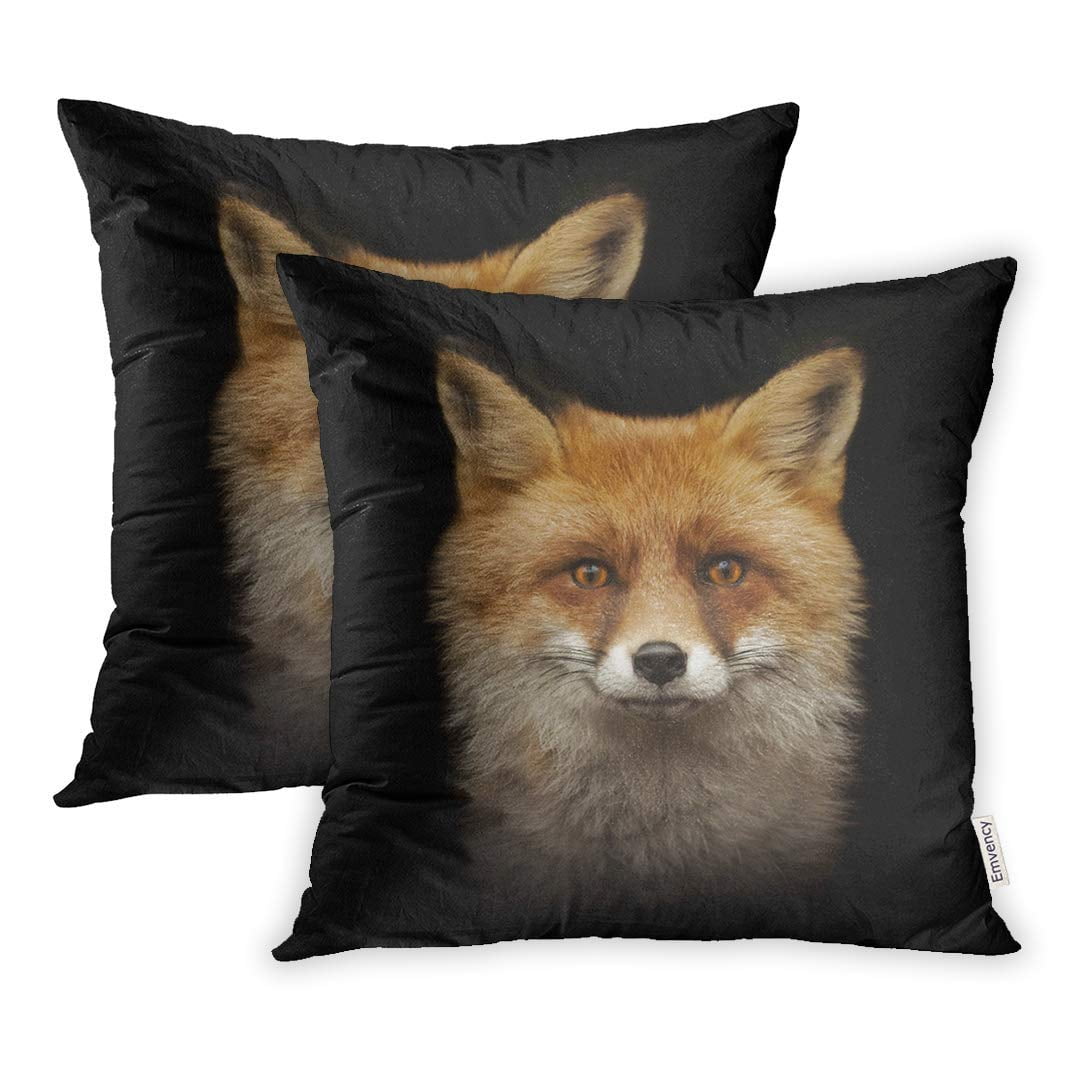Erehome Orange Black Red Fox Face Animal Dark Beast Pillowcase Cushion Cases x Inch Set Of 2 Walmart Canada