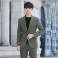 thumbnail image 3 of Conjunto de traje coreano de 2 piezas, tendencias masculinas, disfraces, ropa casual, alta calidad, 2024, trajes y blazers completos para hombre, ropa clásica, 3 of 5