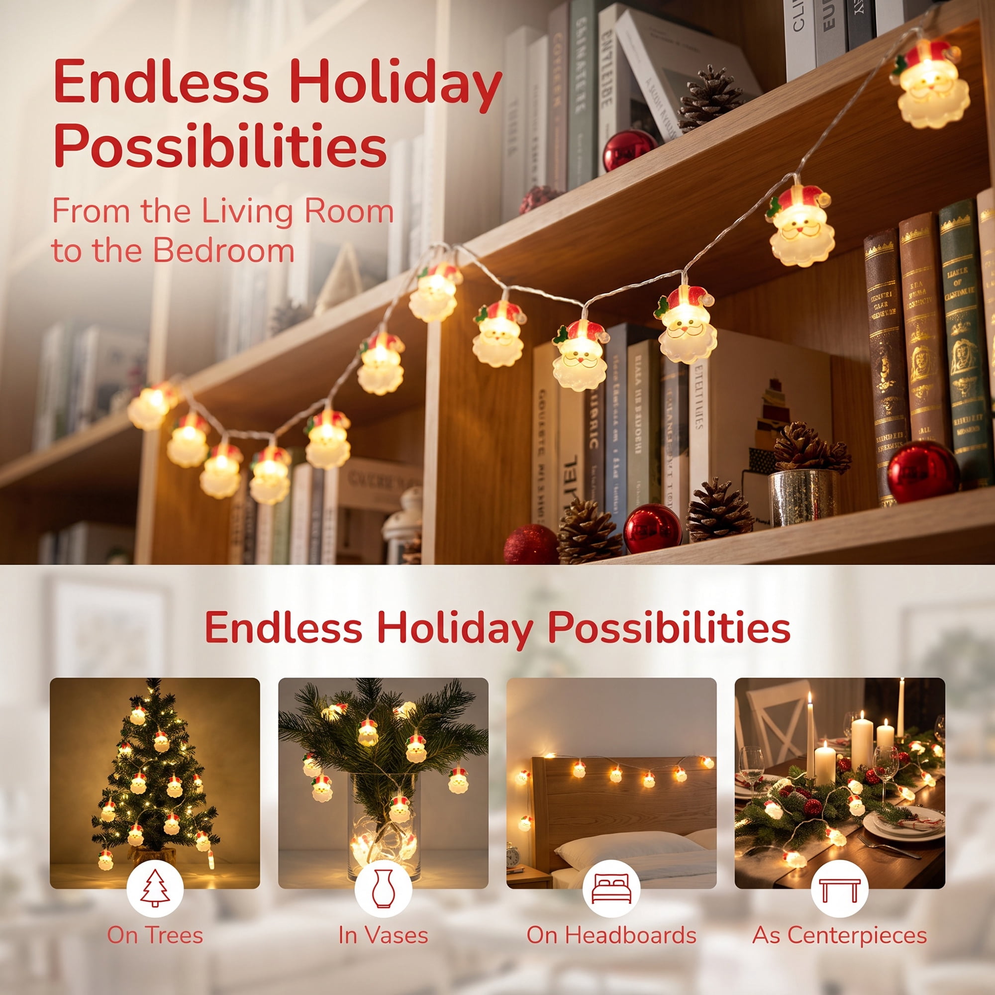 Unique Bargains Fairy Lights for Decor 9.8 ft Christmas Battery Operated Twinkle Lights