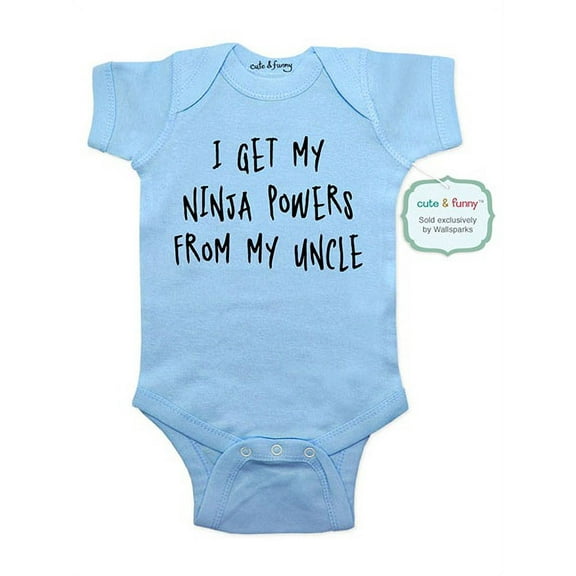 I get my ninja powers from my uncle - wallsparks cute & funny Brand - baby one piece bodysuit - Great baby shower gift!