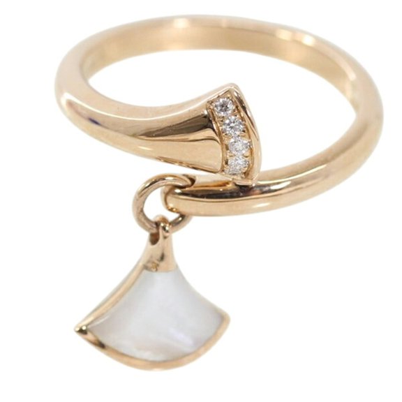Pre-Owned Bvlgari Diva's Dream Ring, Diamond, White Mother-of-Pearl, 18K Pink Gold, Women's,...