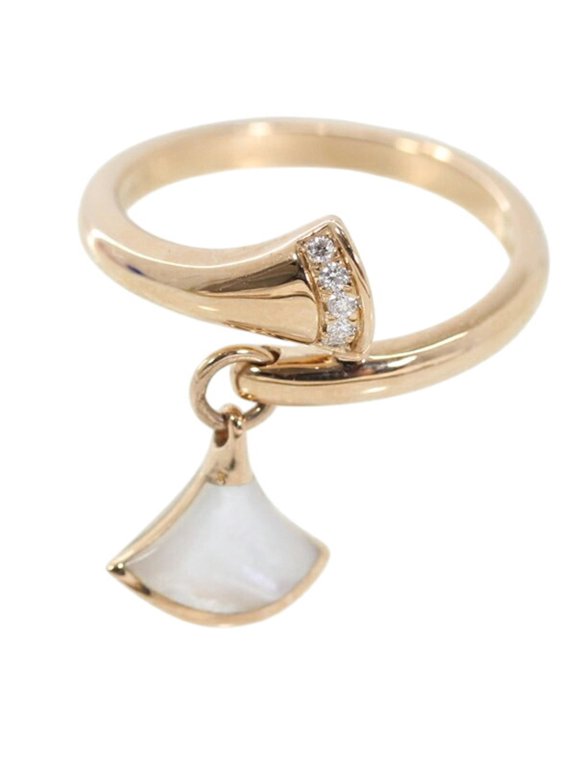 Pre-Owned Bvlgari Diva's Dream Ring, Diamond, White Mother-of-Pearl, 18K Pink Gold, Women's,...