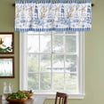 thumbnail image 3 of Coastal Blue Curtain Valances for Windows, Kitchen Valance Window Treatments Panel 2 Pack, Ocean Nautical Lighthouse Starfish Anchor Rod Pocket Short Curtains for Bathroom Bedroom 60 x 18 Inch, 3 of 8