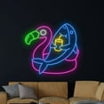 thumbnail image 4 of Handmadetneonsign Shark Flamingo Pool Float Neon Sign, Flamingo Wall Art Decor, Swimming Pool Wall Decor, 4 of 5