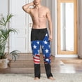 thumbnail image 6 of Lsque Shark With USA Flag Print Men's Pajama Pants, Lounge Pant - Comfortable Home Wear,Elastic Waistband, Stylish Design-Medium, 6 of 9