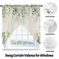 thumbnail image 3 of Retro Eucalyptus Leaves Swag Valances for Windows 2 Pack Sage Green Leaf Summer Plants Linen Swag Kitchen Curtains 63 Inches Long Rod Pocket Short Window Treatment for Kitchen Bathroom 36"x63", 3 of 8