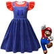 thumbnail image 1 of Disfraz De Cosplay Super Mario Princesa Melocotón Para Niñas Vestido De Manga Corta Rojo Verde Rosa Terno Halloween Navidad Fiesta Desgaste, 1 of 4