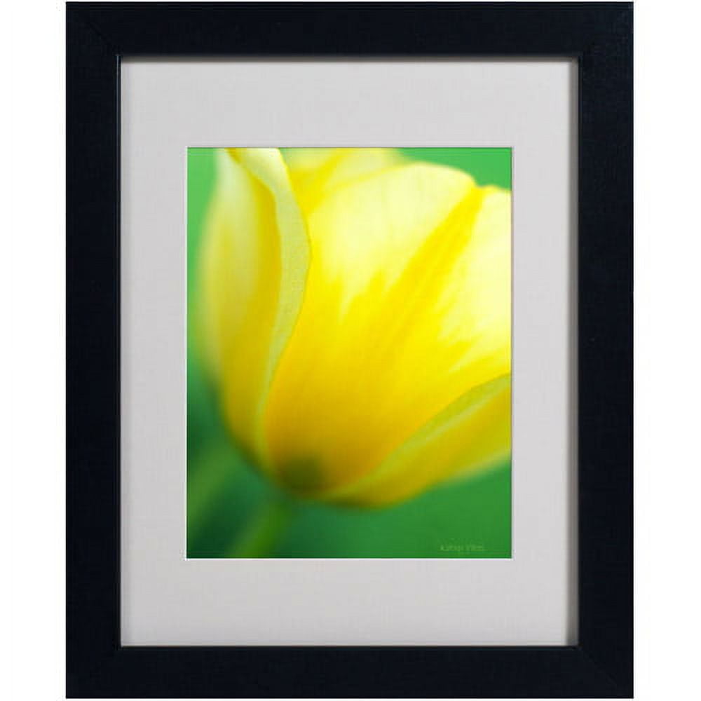 Trademark Fine Art "Hint of a Tulip" Matted Framed Canvas Art by Kathy Yates