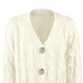 thumbnail image 4 of HTNBO Women's Chunky Knit Cardigan Sweaters Button Down Open Front Oversized Jacket Fall Coat Outerwear, 4 of 4