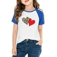 thumbnail image 2 of SERTG Girls Valentine Print Raglan Sleeve Casual T-shirt Kids Shirts Spring Summer Short Sleeve Cute Tops(Blue#1,9 Years), 2 of 8