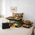 thumbnail image 6 of Manfei Vintage Bear Patch 7pcs Queen Bedding,Wooded Pine Grove Print Bedding Comforter Set Queen,Brown,Black Reversible, 6 of 7