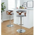 thumbnail image 3 of Gardenia Adjustable Bar Stool, Chrome Bar Stools, Bar Chairs, Swivel Bar Stools, Bar Stools Set of 2 (Light Grey Fabric), 3 of 6