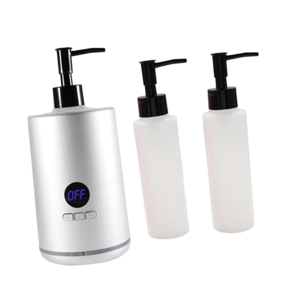 Calentador de aceite para masajes de una sola botella, calentamiento rápido, pantalla LED, calentador de botellas de aceite Plata