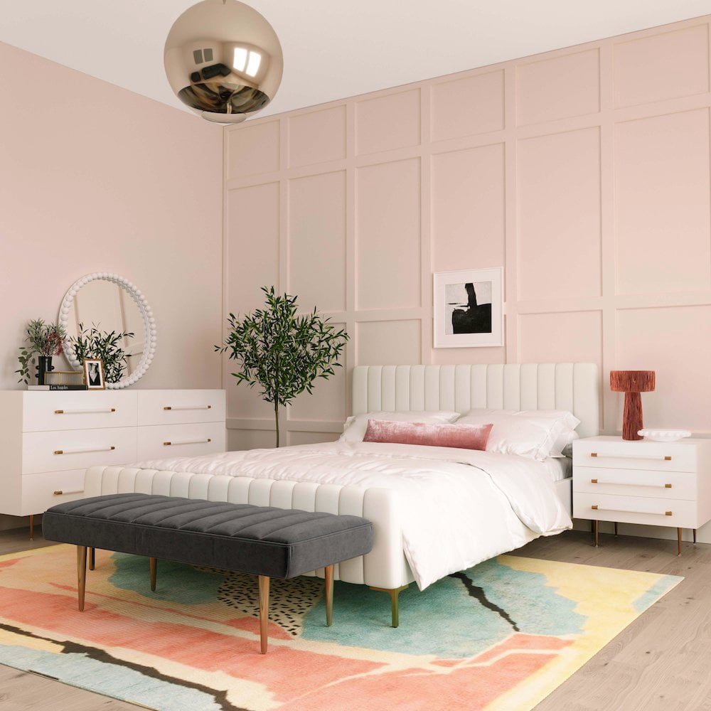 TOV Furniture Trident White Nightstand