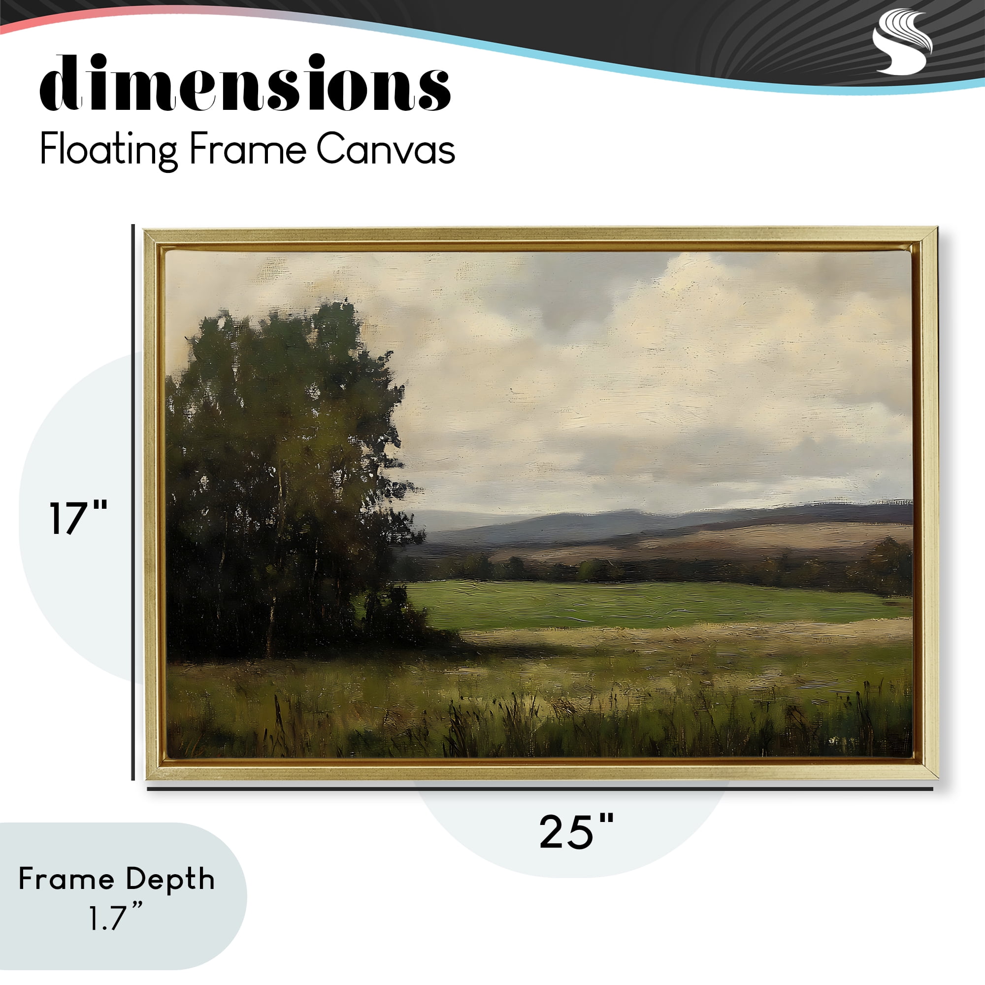 Stupell Industries Hills In The Distance Gold Framed Floater Canvas Wall Art, design by Creative Studio