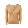 thumbnail image 5 of Long Sleeve Shirts for Women Long Sleeve Pleated V Neck Rib Knit Slim Fit Shirts Basic Tops 2025 Casual T Shirt Going Out Workout Outfits Womens Fashion Top Shirts, 5 of 6