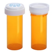 FuStone Child Resistant & Easy Open Pill Organizer with 12 Empty Pill Bottles, Orange (12 Pack)
