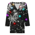 thumbnail image 4 of Craaazy Women's Casual Christmas Shirts V-Neck 3/4 Sleeve Fashion Tops Gifts, 4 of 5
