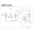 thumbnail image 2 of Kingston Brass GKB985FL Widespread Bathroom Faucet, Oil Rubbed Bronze, 2 of 2