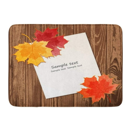 - GODPOK Colorful Red Leaf Maple Leaves with Sheet on Wooden 10 Contains Transparency Effects Brown Autumn Orange Rug Doormat Bath Mat 23.6x15.7 inch