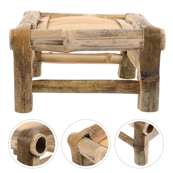 SEWCHICS Bamboo Stool Multi-Color Lightweight Home Footstool with Good Craftsmanship