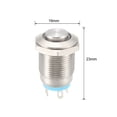 thumbnail image 3 of Interruptor de botón metálico momentáneo Uxcell Cabeza alta 12mm Diámetro de montaje 1NO Luz LED azul 24V, 3 of 5