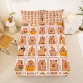 thumbnail image 5 of Manfei Cute Daily Capybara Print Bed Sheets,Cartoon Animals Full Size Sheets,Brown,4 Pieces,1 Flat Sheet, 1 Fitted Sheet and 2 Pillowcases, 5 of 6