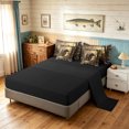 thumbnail image 4 of Manfei Rustic Grizzly Bear Full Size Bedding Sets, Tribal Branches Full Size Bed in a Bag, Dark Brown, Black Reversible, 7 Pieces, 4 of 5