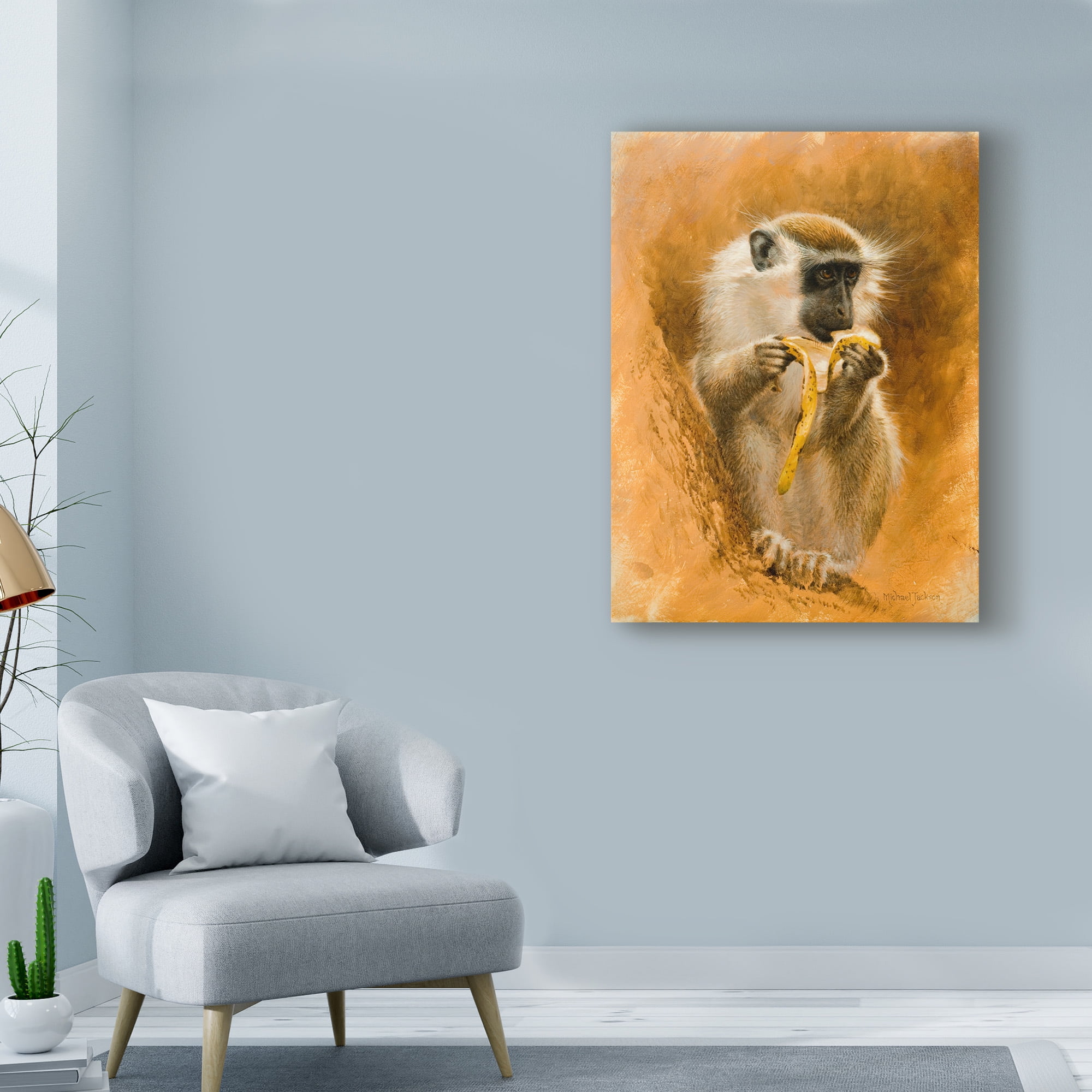 Trademark Fine Art 'Green Monkey' Canvas Art by Michael Jackson