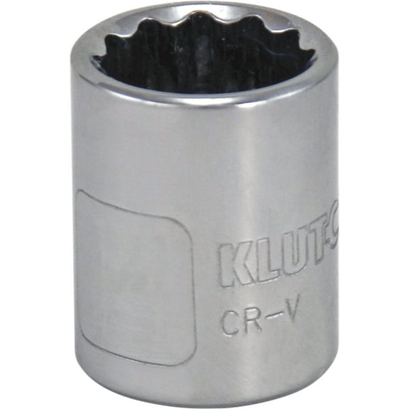 Klutch Socket, Metric, 12mm, 3/8in.-Drive, 12-Pt.