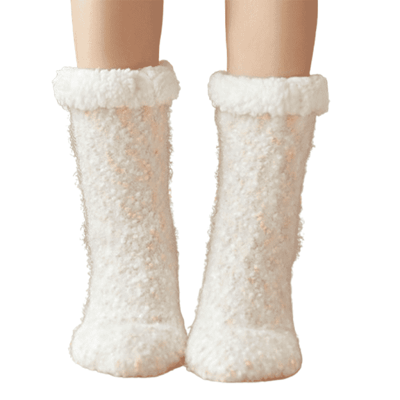 AUQ Socks Ultra Warm Fuzzy Socks for Cold Winters,Non-Slip Long Socks for Home Comfort,Style1