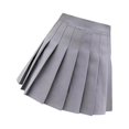 thumbnail image 1 of Jupe Plissée pour Femmes Taille Haute Mini Jupe de Tennis Patineuse Uniformes Gris L, 1 of 8