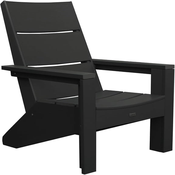 Krikacy Outdoor Adirondack Chair,All-Weather HIPS Plastic Spacious Chair for Fire Pit Patio, Black