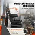 thumbnail image 3 of VEVOR Suspensión universal para asiento de tractor, asiento plegable para carretilla elevadora con respaldo de ángulo ajustable, microinterruptor, cinturón de seguridad y reposabrazos, asiento de trac, 3 of 8