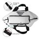 thumbnail image 4 of Balery Black And White Stripes Bolsa Tote Estilo Estético con Cremalleras, Bolsa de Hombro, Bolsa de Compras Grande y Plegable, 4 of 8