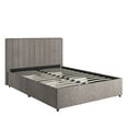 thumbnail image 2 of Weston Home Gaylen Gray Linen Storage Platform Bed with Channel Headboard, Full, 2 of 15