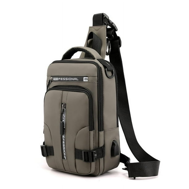 Bolso de pecho multifuncional para hombre, bolso de mensajero informal de moda, mochila pequeña impermeable
