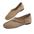 thumbnail image 7 of IEMIEMIEM Women's Mary Jane Flats Comfortable Dressy Ballet Flats Casual Round Toe Slip On Non Slip Office Work Woman Walking Shoes 10 Wide Khaki, 7 of 7