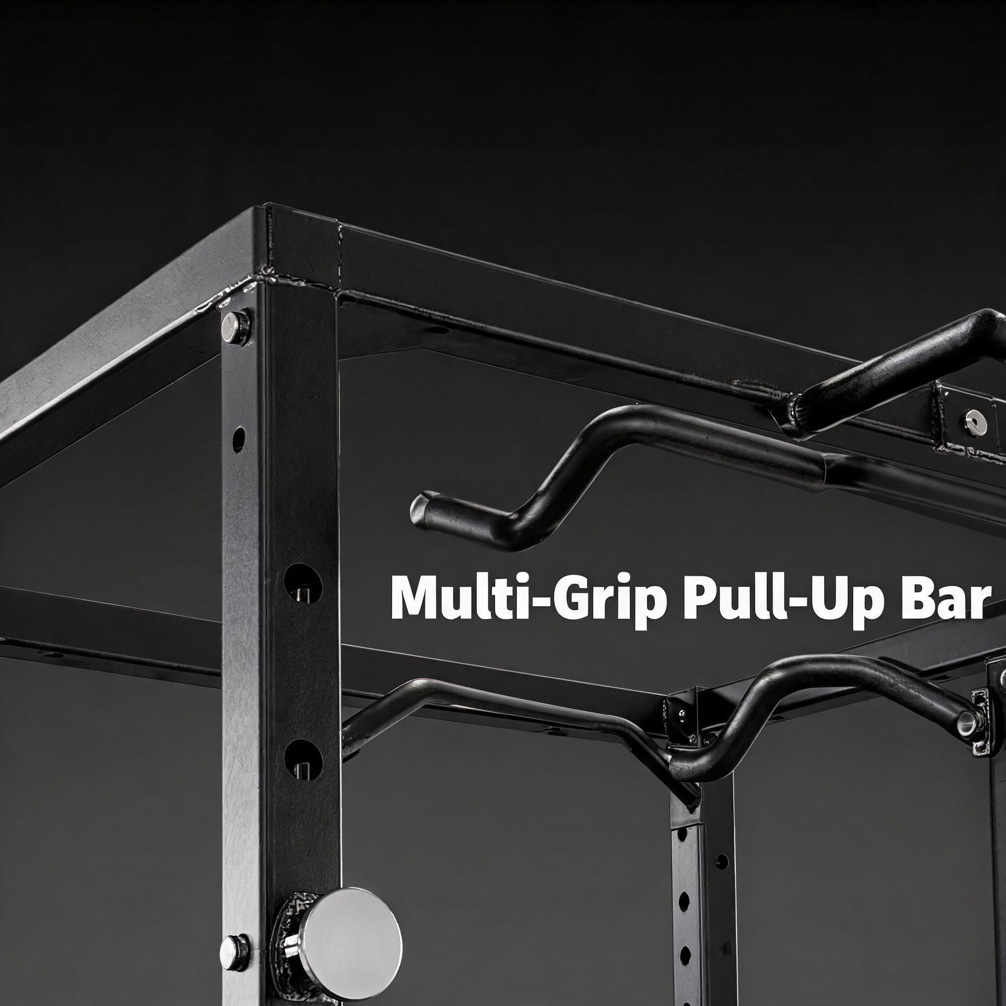 1100LB Heavy Duty Power Cage Squat Rack for Home Gym – Multi-Function Strength Training Rack with Pull-Up Bar, Dip Bars, J-Hooks, Adjustable Safety Spotters, Bench Press Support – Color: All Black