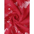 thumbnail image 5 of Agnes Orinda Women's Plus Size Cropped Cardigans Open Front Short Sleeve Floral Lace Sheer Bolero Shrugs 2X Red, 5 of 6